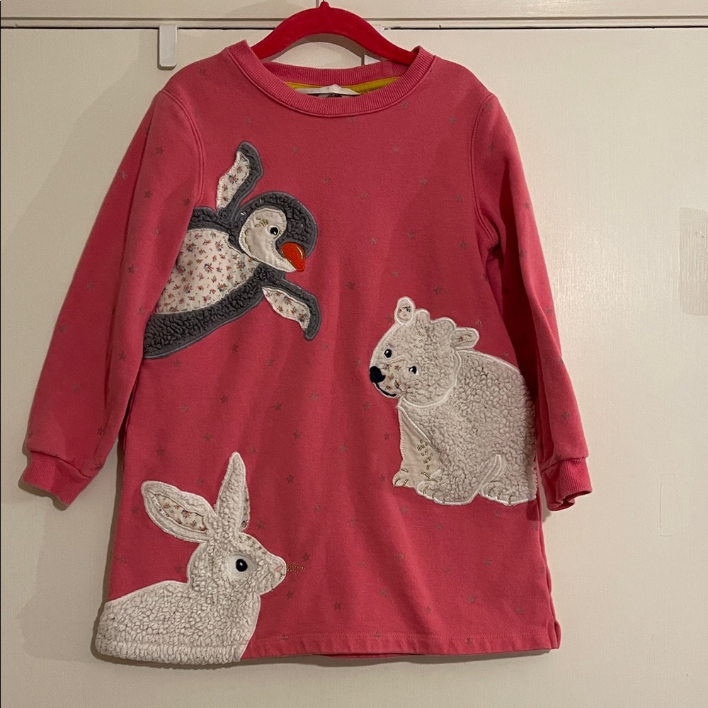 Mini Boden Pink Polar Bear, Penguin, Bunny Tunic